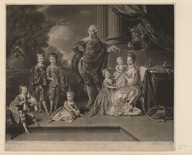 [George III and Queen Charlotte with their six eldest children]