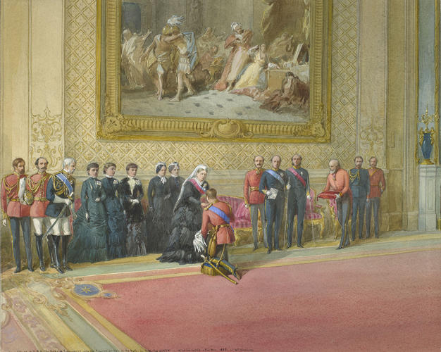 The Queen investing the Duke of Connaught with the Companionship of the Order of the Bath at Windsor Castle, 24 November 1882