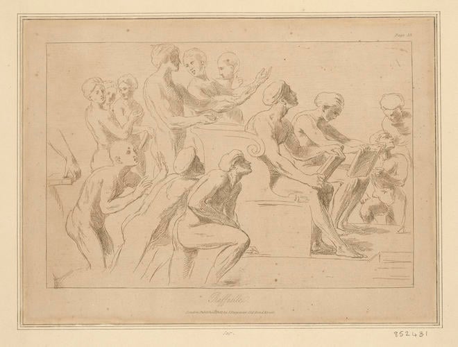 Group of nude figures in a variety of poses