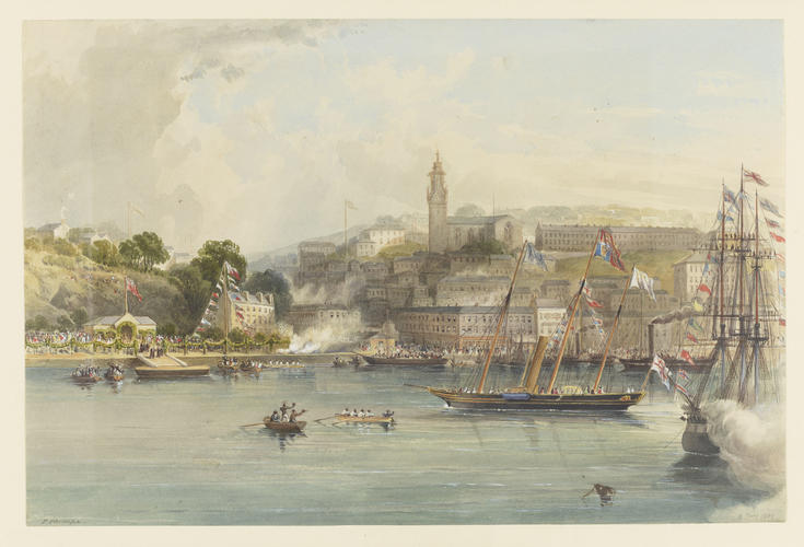 The Queen and Prince Albert arriving at Queenstown, Cove of Cork, 3 August 1849 The Queen and Prince Albert arriving at Queenstown, Cove of Cork, 3 August 1849