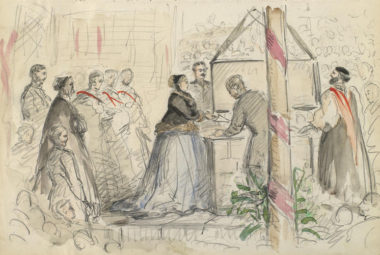 Princess Mary laying foundation stone of the new church in Brentford