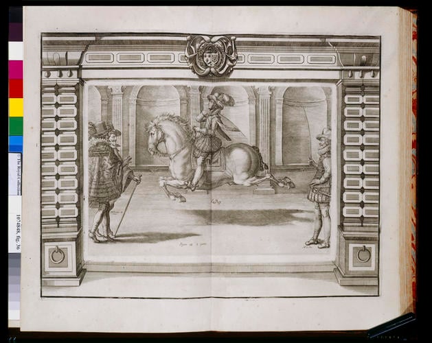 L'Instruction du Roy, en l'exercice de monter à cheval / par Antoine de Pluvinel ; [illustrated by] Crispian de Pas