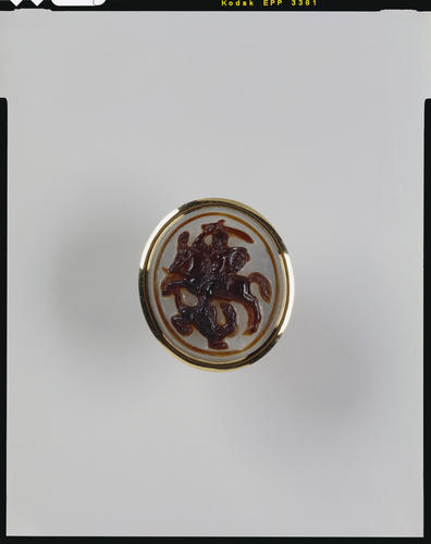 Ring with a cameo of St. George and the dragon