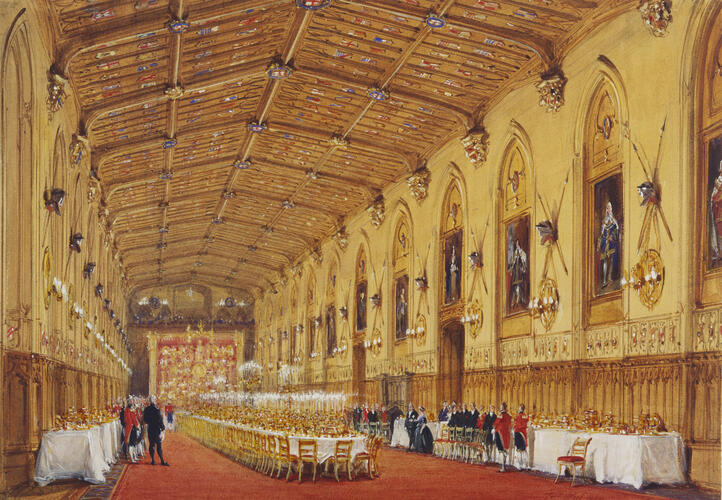 Queen Victoria and Louis-Philippe entering St George's Hall, 9 October 1844