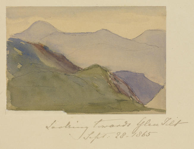 Master: SKETCHES FROM NATURE V. R. 1865 TO 1867
Item: Looking towards Glen Tilt