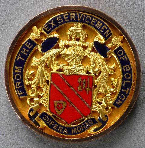 Medal presented to the Prince of Wales by the ex-servicemen of Bolton