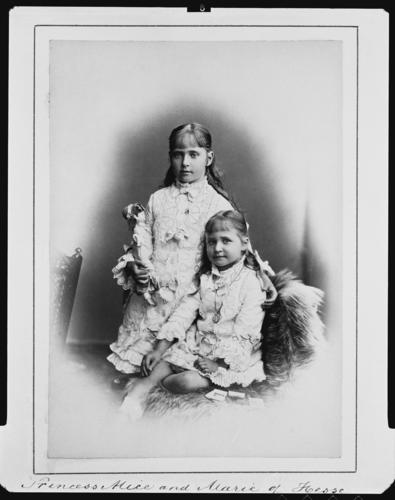 Princess Alix and Princess Marie of Hesse, 1878 [in Portraits of Royal Children Vol. 23	1878-79]