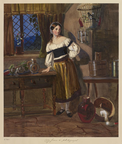 Peasant girl in a cottage