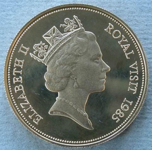 Belize. Proof gold 500 dollars 1985, commemorating the royal visit of H. M. The Queen Belize. Proof gold 500 dollars 1985, commemorating the royal visit of H. M. The Queen