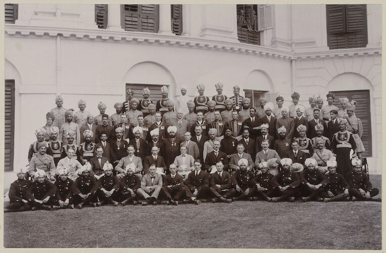 Group photograph, Raj Bhavan, Kolkata: Edward, Prince of Wales. Royal Tour of India, 1921-1922