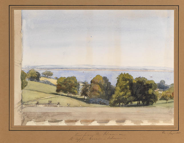 Master: Queen Victoria's Sketchbook 1848-1854
Item: View from the Alcove on the Upper Terrace - Osborne