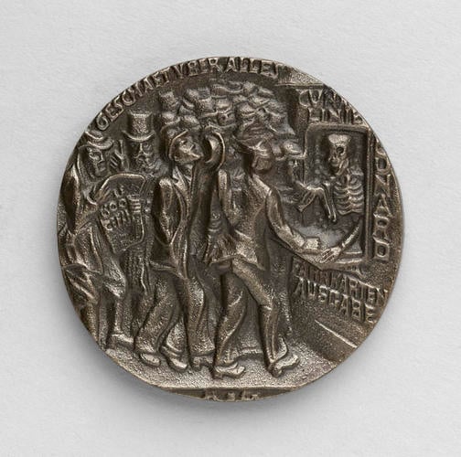 GREAT BRITAIN. British copy of a German medal commemorating the sinking of the Lusitania