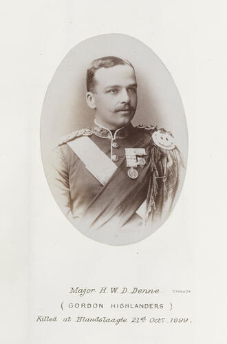 Major HWD Denne (Gordon Highlanders) killed at Elandslaagte, 21st October 1899: Anglo-Boer War, 1899-1900