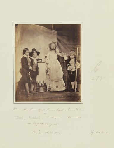 Portraits of Royal Children: Vol. 1 1848-1854. 	Princess Alice, Prince Alfred, The Pss Royal & Pss Helena as Jose, Michel, 'La Marquise', & Clermont in 'Les petits Savoyards', Windsor 1854
