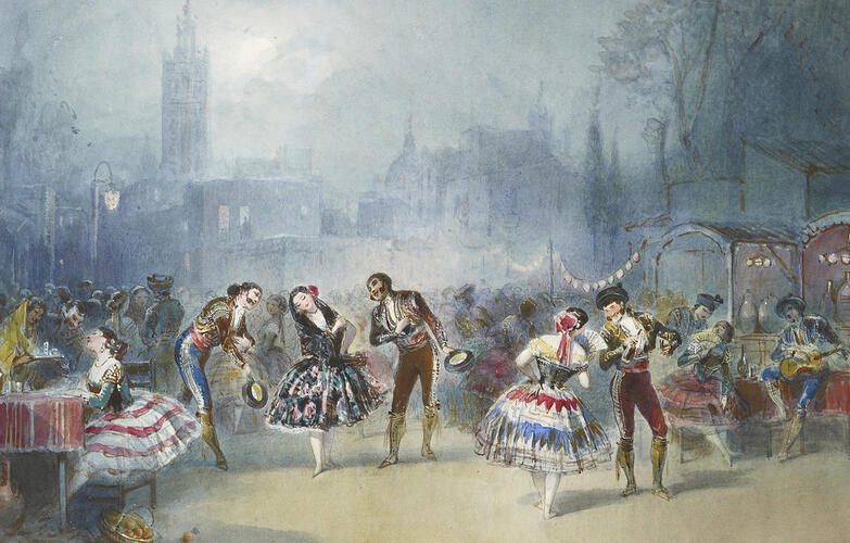 The Spanish Dancers, a scene from Una Noche de Fiesta en Sevilla