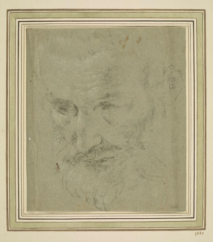 A study for the head of a man. Verso: Studies for a horse and a hand A study for the head of a man. Verso: Studies for a horse and a hand