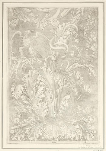 Acanthus leaves, an eagle and a snake