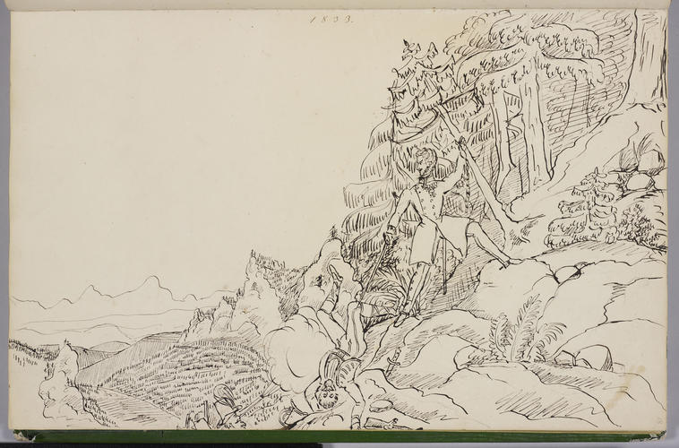 Master: Albert.
Item: An officer being chased up a rocky hillside
