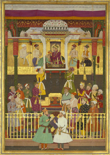 Master: Padshahnamah پادشاهنامه (The Book of Emperors)
Item: The Arrival of Prince Awrangzeb at the court at Lahore (9 January 1640) Master: Padshahnamah پادشاهنامه (The Book of Emperors)
Item: The Arrival of Prince Awrangzeb at the court at Lahore (9 January 1640)