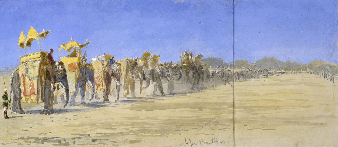 A line of elephants at Bankipur