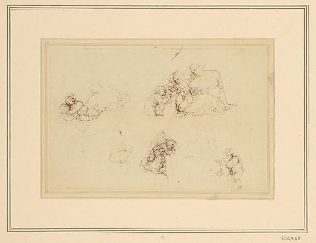 Studies of the Virgin and Child, and studies of the Holy children