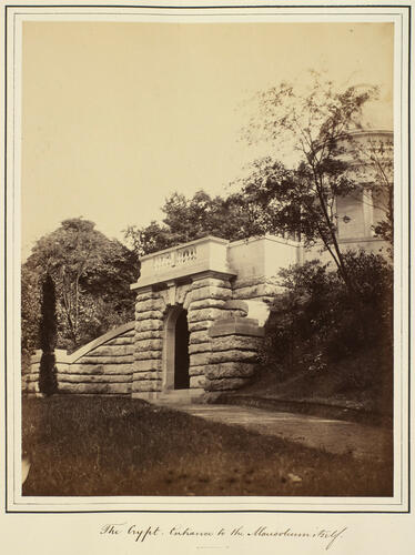 'The Crypt. Entrance to the Mausoleum itself'