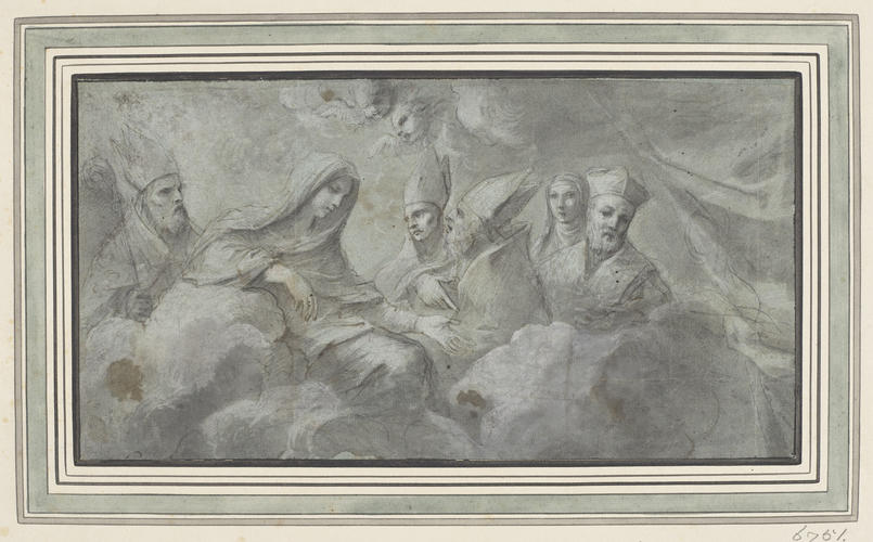 Six saints in clouds