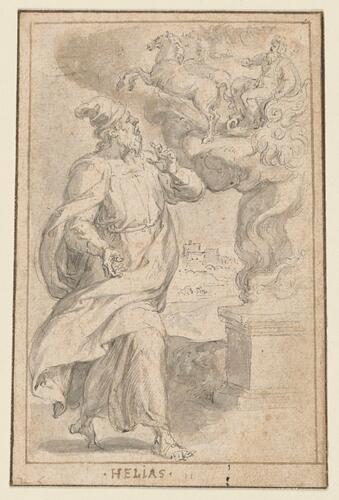 Elisha witnessing the ascent of Elijah into Heaven