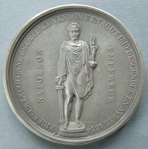 France. Medal commemorating the re-establishment of the statue of Napoleon I in the Place Vendôme, 1833