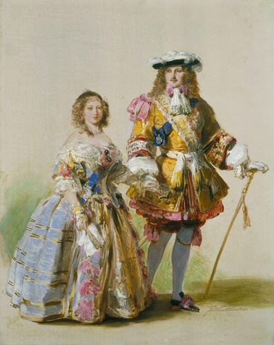 Queen Victoria (1819-1901) and Prince Albert (1819-1861) in costumes of the time of Charles II