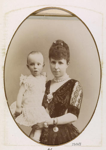 King Alfonso XIII of Spain and his mother, Maria Christina c. 1887. [Album: Photographs. Royal Portraits, 1883-1891]