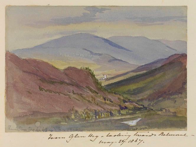 Master: SKETCHES FROM NATURE V. R. 1863 TO 1867
Item: From Glen Beg - looking towards Balmoral