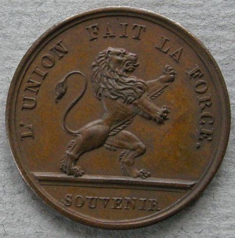 Belgium. Medal commemorating the Address by King Leopold I, 21st July 1831, on the new Constitution Belgium. Medal commemorating the Address by King Leopold I, 21st July 1831, on the new Constitution