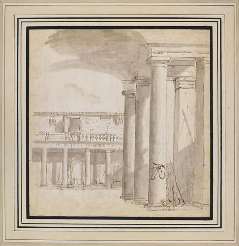 A colonnaded courtyard A colonnaded courtyard
