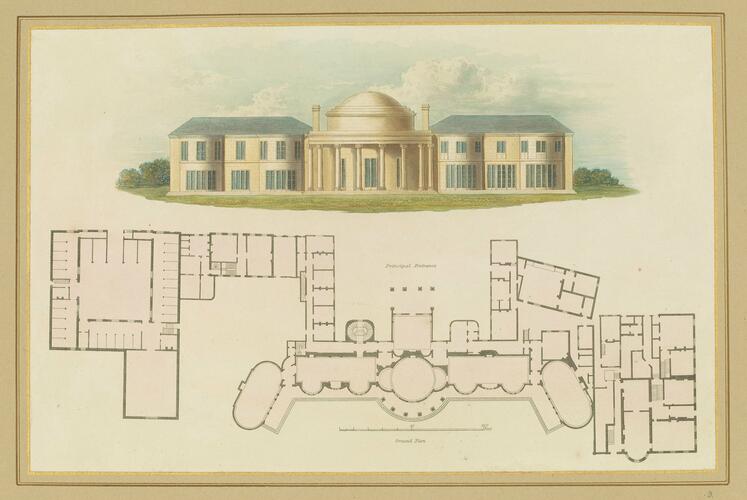 Master: Illustrations of Her Majesty's Palace at Brighton; formerly the Pavilion: executed by the Command of King George the Fourth, under the Superintendence of John Nash, Esq. , architect : to which is prefixed, A History of the Palace, by Edward Wedlake Brayley, Esq. , F. S. A.
Item: The Steyne Front of the Marine Pavilion, Previous to Alterations Master: Illustrations of Her Majesty's Palace at Brighton; formerly the Pavilion: executed by the Command of King George the Fourth, under the Superintendence of John Nash, Esq. , architect : to which is prefixed, A History of the Palace, by Edward Wedlake Brayley, Esq. , F. S. A.
Item: The Steyne Front of the Marine Pavilion, Previous to Alterations