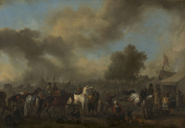 A Horse Fair in front of a Tented Encampment