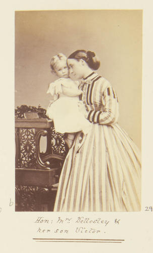 Hon. Mrs Wellesley and her son, Victor. 1867. [Photographic Portraits Vol. 4/62 1861-1876]