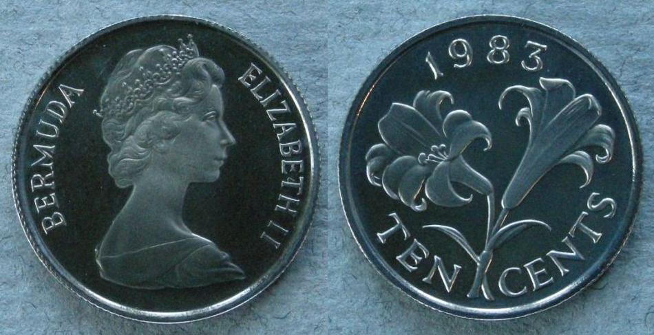 Bermuda. Proof 10 cents, 1983