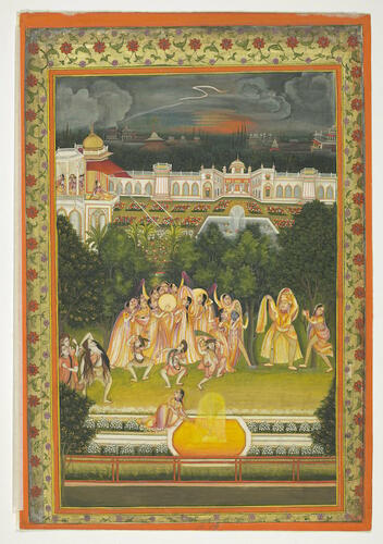 Master: Album of paintings of Hindu gods
Item: ???? ????? ???? Radha and Krishna celebrate holi Master: Album of paintings of Hindu gods
Item: ???? ????? ???? Radha and Krishna celebrate holi