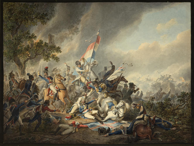Scenes from the Helder Expedition. General Dumonceau wounded but fighting on, 1799
