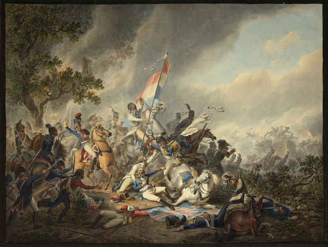 Scenes from the Helder Expedition. General Dumonceau wounded but fighting on, 1799 Scenes from the Helder Expedition. General Dumonceau wounded but fighting on, 1799