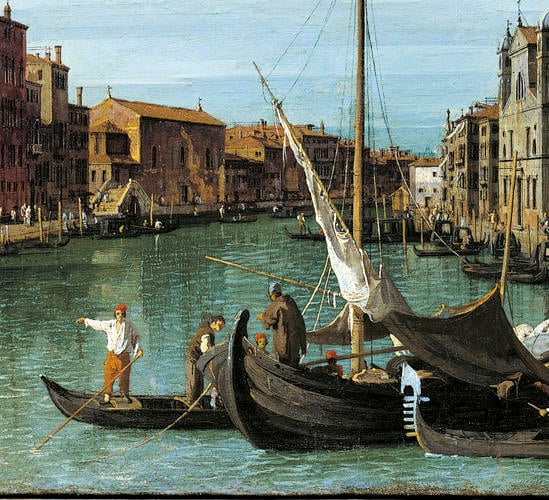 The Grand Canal looking West with the Scalzi and San Simeone Piccolo