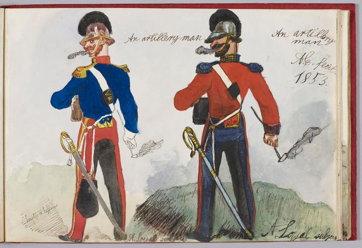 Master: Albert Edward's Teaching Sketch Book (Later Edward VII) 1853-54
Item: An artillery man