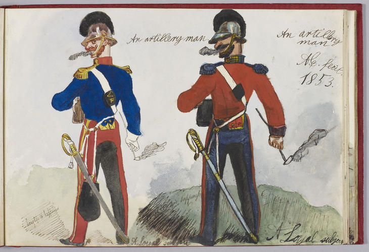 Master: Albert Edward's Teaching Sketch Book (Later Edward VII) 1853-54
Item: An artillery man Master: Albert Edward's Teaching Sketch Book (Later Edward VII) 1853-54
Item: An artillery man