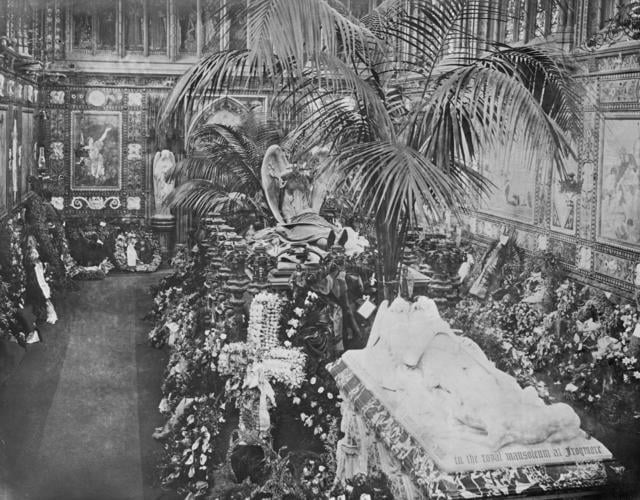 Queen Victoria's coffin lying in the Albert Memorial Chapel, Windsor Castle