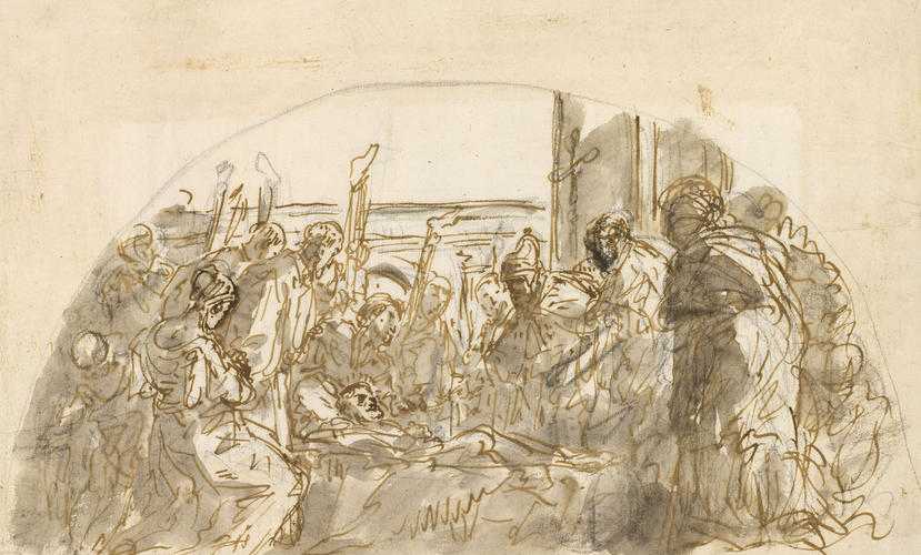 A study for the arrival of the body of St Mark A study for the arrival of the body of St Mark