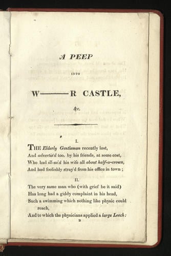 A Peep into W---r Castle after the lost mutton : a poem