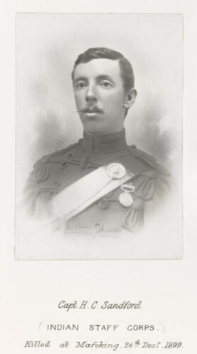 Captain HC Sandford (Indian Staff Corps) killed at Mafeking, 26th December 1899: Anglo-Boer War, 1899-1900