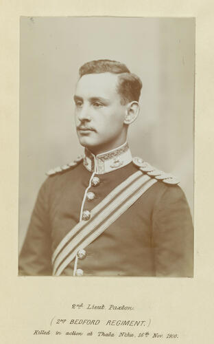 2nd Lieutenant Paxton (2nd Bedford Regiment) killed in action at Thaba N'chu, 16th November 1900: Anglo-Boer War, 1900-1
