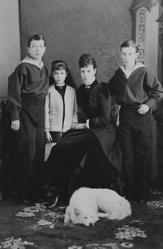 Maria Feodorovna, Empress of Russia with her three eldest children
